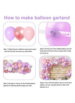 Excefore Party Decorations, 121 Pcs Butterfly Birthday Party Decorations Set, Rose Gold White Pink and Purple Balloons Arch Garland Kit, Confetti Foil Balloons Banners for Girl Birthday Party  - Image 4