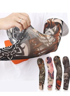 SYNSYB 6pcs Temporary Tattoo Sleeves, 6pcs Set Arts Temporary Fake Slip On Tattoo Arm Sleeves Kit  - Image 2