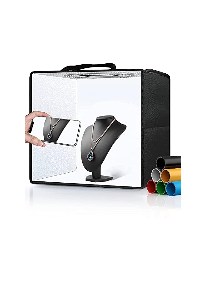 PROMASS Photo Studio Light Box,30x30cm Professional Dimmable Shooting Tent Kit with 120 LEDs Lights & 6 Backdrops for Jewelry and Small Items Product Photography - Image 2