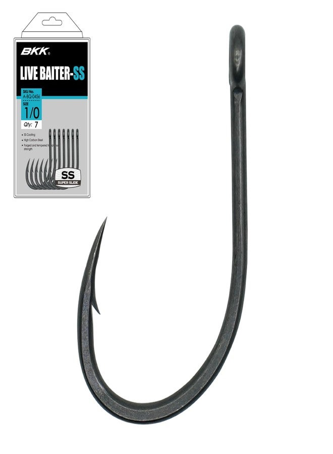 BKK 2/0 J Hook, 6-Pack, Saltwater Super Slide Coating, Needle Hook Point, Forged Shank - Image 1
