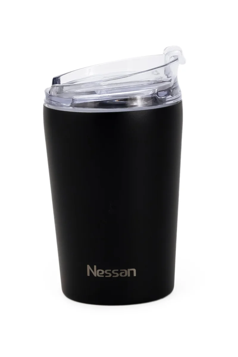 Nessan Nessan Tumbler Stainless Steel Vacuum Insulated Travel Mug Water Coffee Cup for Home Office Outdoor Works Great for Ice Drinks and Hot Beverage- 200ml Black