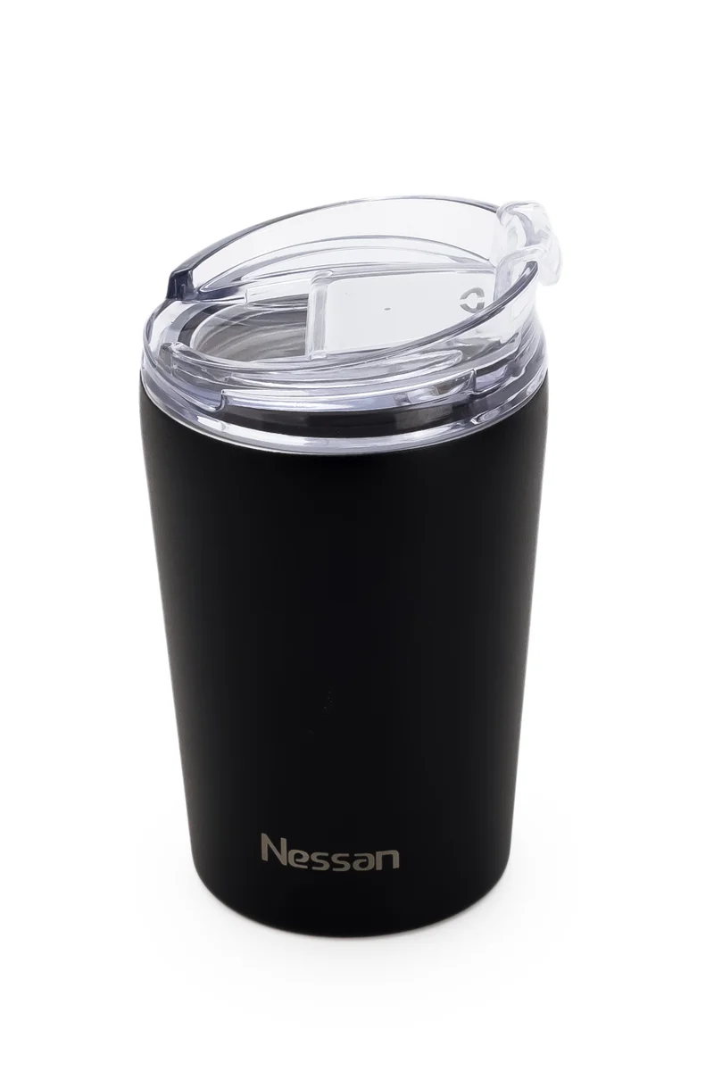 Nessan Nessan Tumbler Stainless Steel Vacuum Insulated Travel Mug Water Coffee Cup for Home Office Outdoor Works Great for Ice Drinks and Hot Beverage- 200ml Black