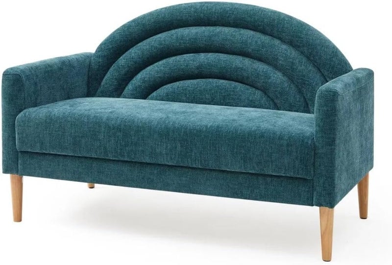 Comfynest Modern Curved Loveseat - Turquoise - Image 5
