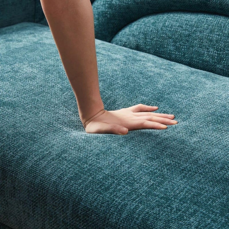 Comfynest Modern Curved Loveseat - Turquoise - Image 4