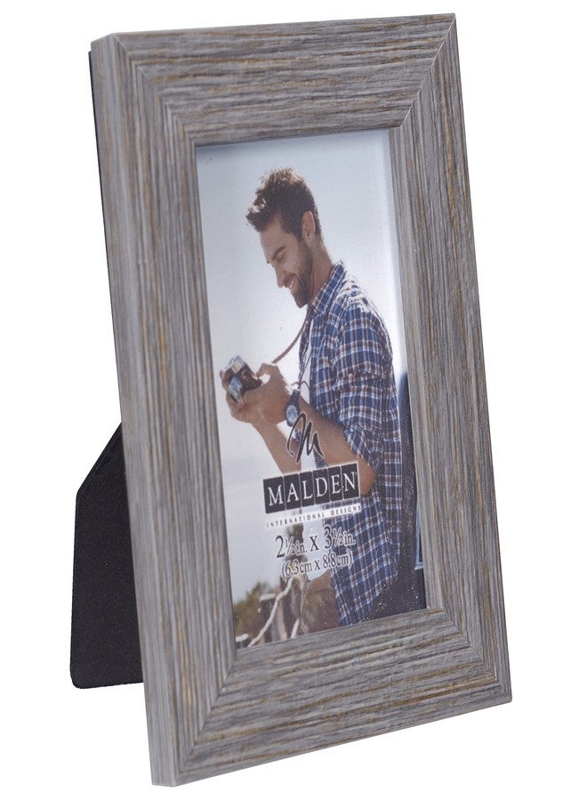 Malden International Designs 2.5x3.5 Dark Gray Driftwood Linear Picture Frame Matte Variegated Quality PS - Image 2