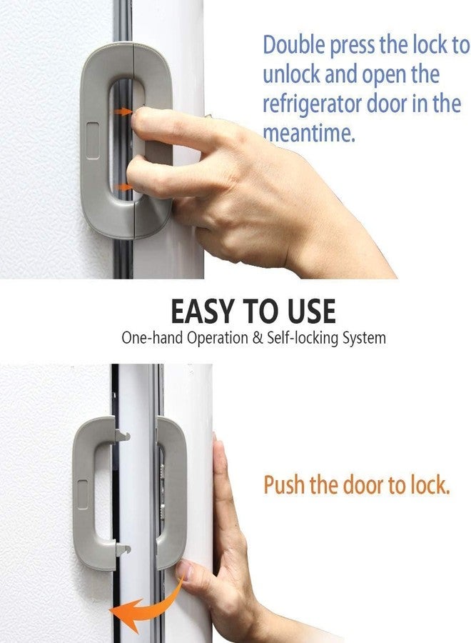 edtepy Child Safety Door Lock | Self Adhesive Baby Proofing Lock for Fridge, Freezer, Cabinet, Cupboard, and Wardrobe | No Tools or Drilling Needed | Strong Hold, Grey(Pack of 1) - Image 3