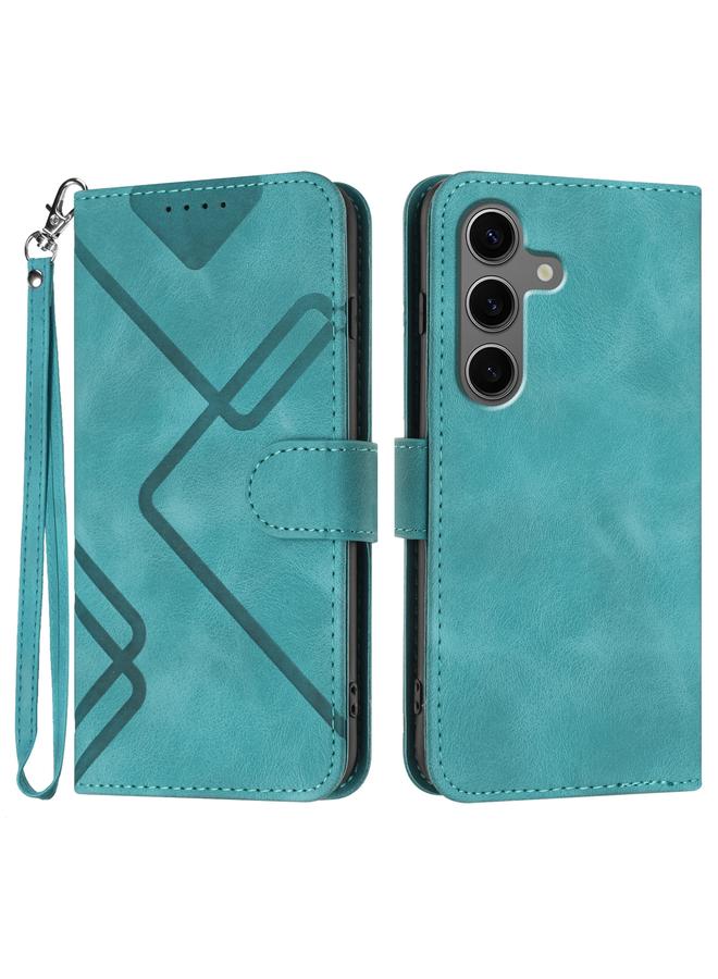 اس-توب جراب لهاتف Samsung Galaxy S25+ 5G بنمط خطوط من الجلد الملمس - Image 1