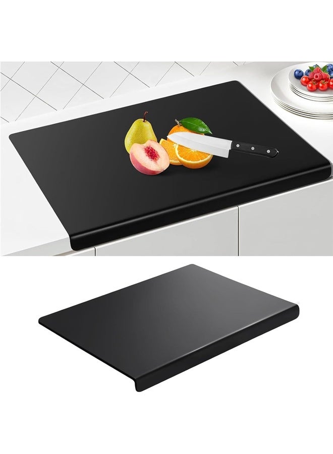 DUNISO Acrylic Cutting Board for Kitchen Counter With Lip, Non Slip Lightweight Chopping Board for Countertop Protector Cover Home ，Anti Fouling, Easy to Clean，for Counter，Home，Restaurant，45*35*2.5CM， Black  - Image 1