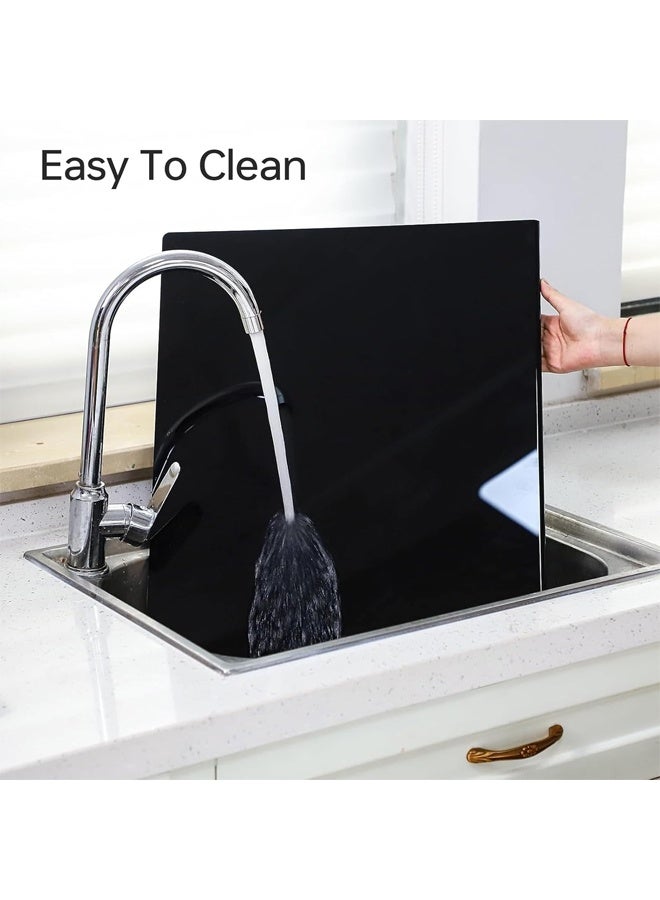 DUNISO Acrylic Cutting Board for Kitchen Counter With Lip, Non Slip Lightweight Chopping Board for Countertop Protector Cover Home ，Anti Fouling, Easy to Clean，for Counter，Home，Restaurant，45*35*2.5CM， Black  - Image 5