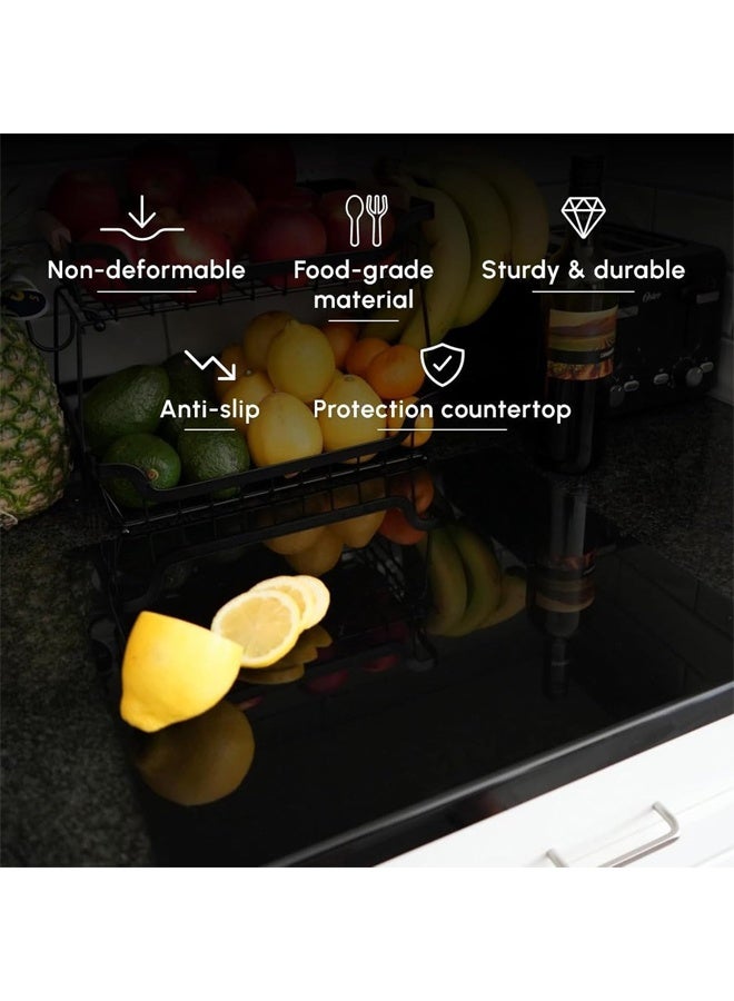 DUNISO Acrylic Cutting Board for Kitchen Counter With Lip, Non Slip Lightweight Chopping Board for Countertop Protector Cover Home ，Anti Fouling, Easy to Clean，for Counter，Home，Restaurant，45*35*2.5CM， Black  - Image 4