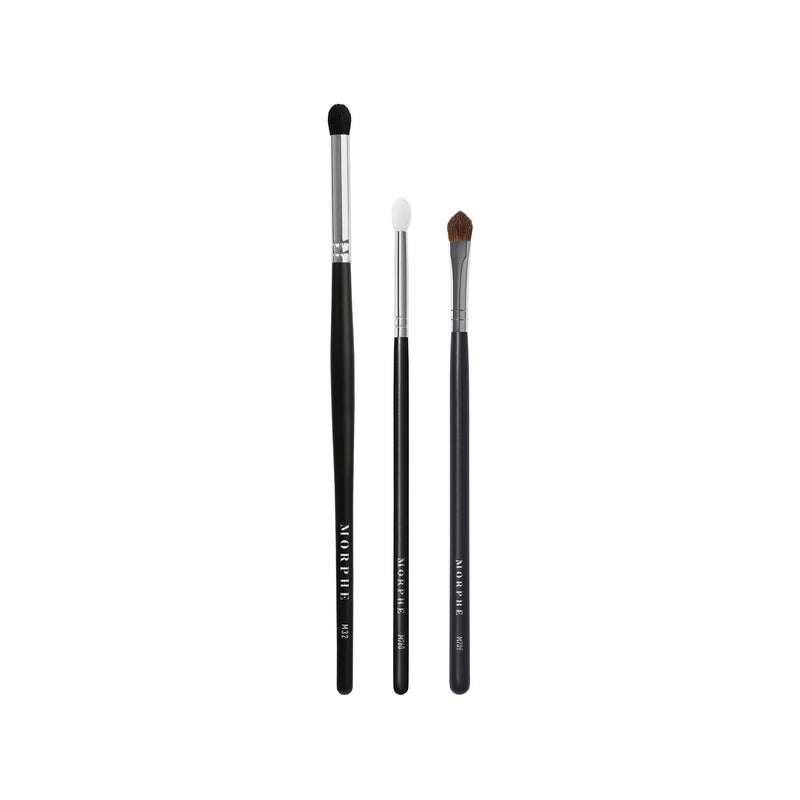 Morphe Glitter Eyeshadow Brush Trio Eyeshadow Brush Set for Precision Definition Shine Includes M709 M321 M760 For Cream or Powder Formulas 3 Count
