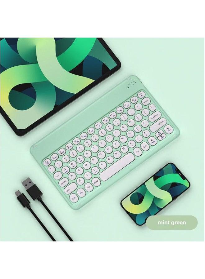 Bluetooth Keyboard For IPad Mobile Phone Huawei Tablet PC Charging Magnetic Suction Wonderful Control Round Cap Wireless Mouse-Color:Green-Tc Interface-Product Type:Ten-inch Ordinary Dual-mode Mouse - Image 1