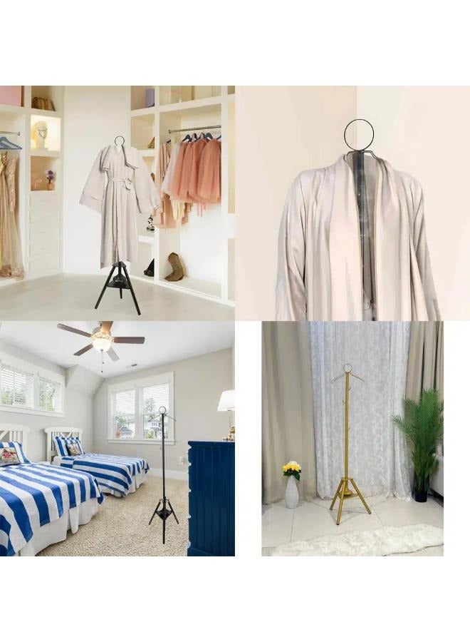 Cloth Incense Burner Stand,Garment Steamer Stand, 175cm Long Bakhoor Burner Stand Hanger With Steaming Clothes, Cloth Hooks And Holes For Home Bedroom Hotel Hall Tree for Robe, Coats, Hats, Scarves, And Clothe (Black)  - Image 4