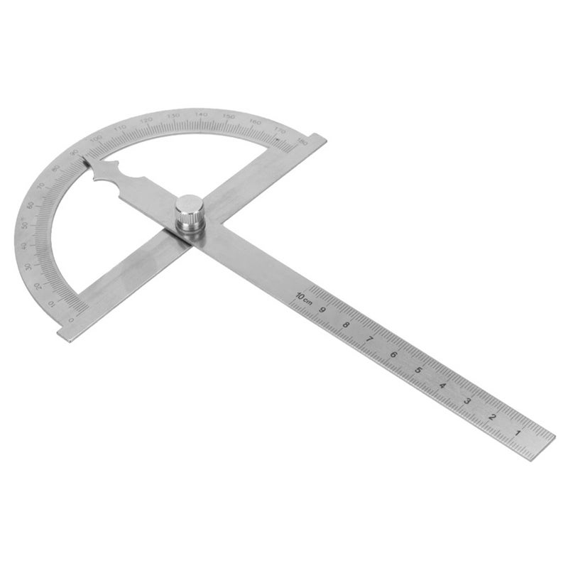 Stainless Steel Goniometer Protractor Angle Gauge With 15cm Ruler 120x150mm - Image 2