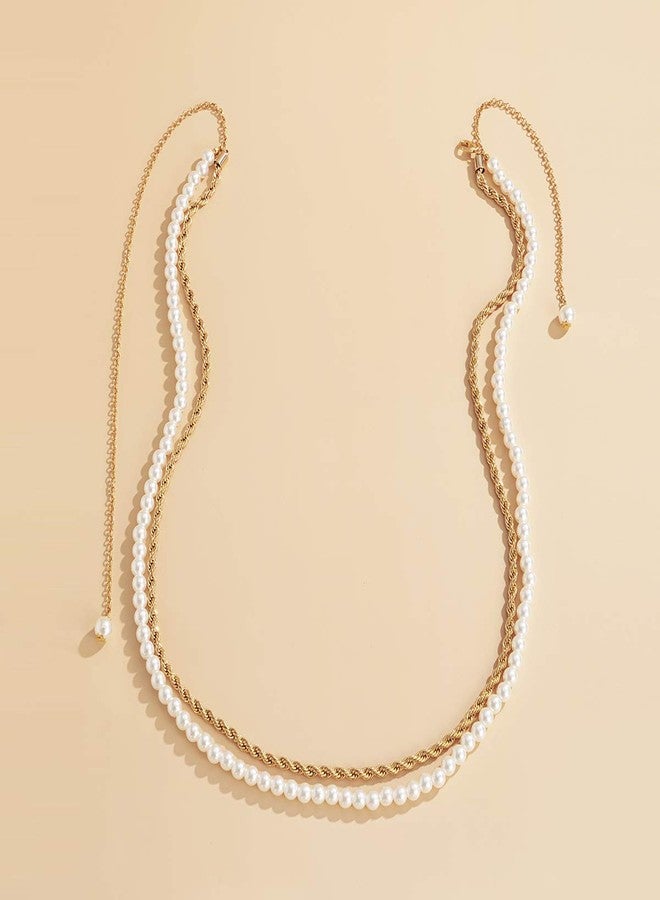 Rumtock Pearl Beaded Double Layered Gold Waist Chain for Women Belt Chain for Dress Decoration - Image 5