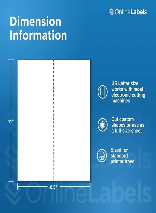 Online Labels ملصقات كاملة - 8.5 × 11 بوصة - عبوة من 100 ورقة - طابعات نفث الحبر/الليزر - شق خلفي عمودي لسهولة التقشير - ملصقات عبر الإنترنت - Image 2