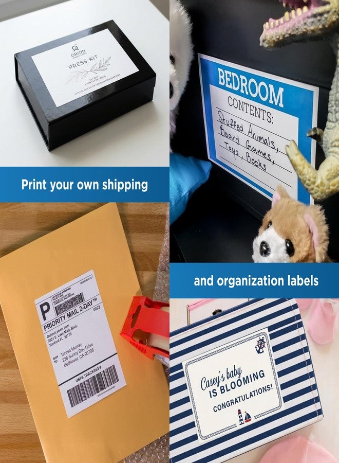 Online Labels ملصقات كاملة - 8.5 × 11 بوصة - عبوة من 100 ورقة - طابعات نفث الحبر/الليزر - شق خلفي عمودي لسهولة التقشير - ملصقات عبر الإنترنت - Image 3