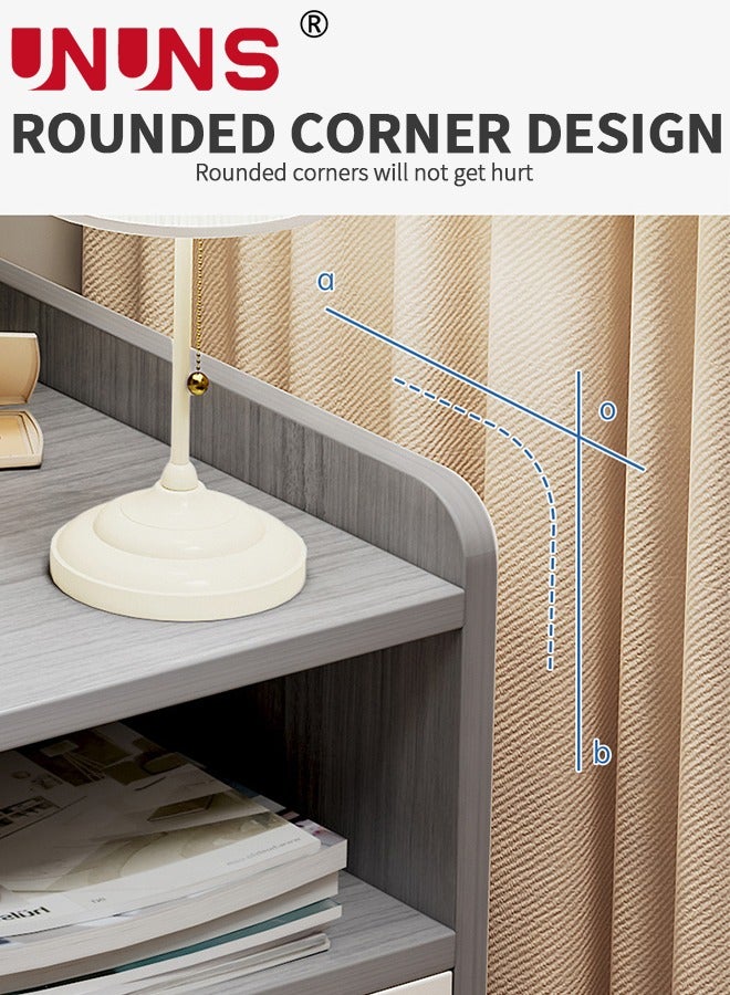 UNUNS NightStand,Bedside Table Side Table With Storage Drawer ,Easy Assembly Bedside Storage Cabinet Organizer For Living Room Bedroom Office,Brown - Image 4