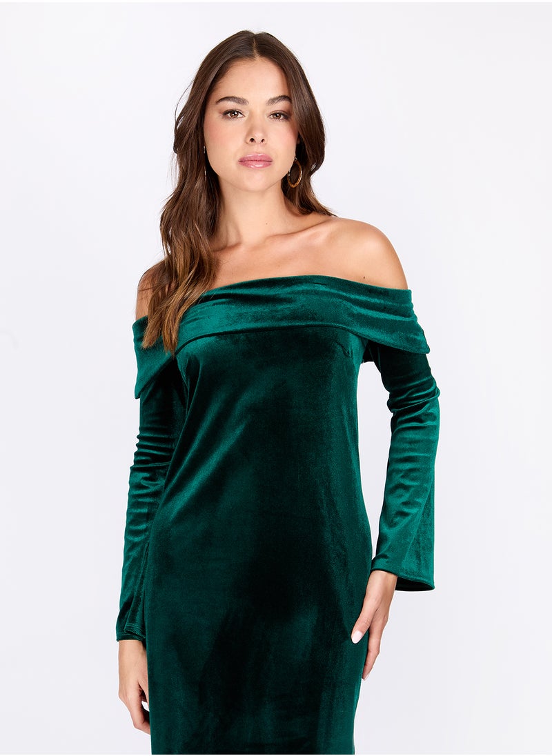 Little Mistress - Pu Bardot Dress - Image 1