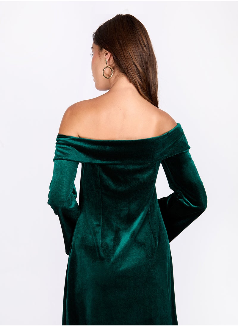 Little Mistress - Pu Bardot Dress - Image 1
