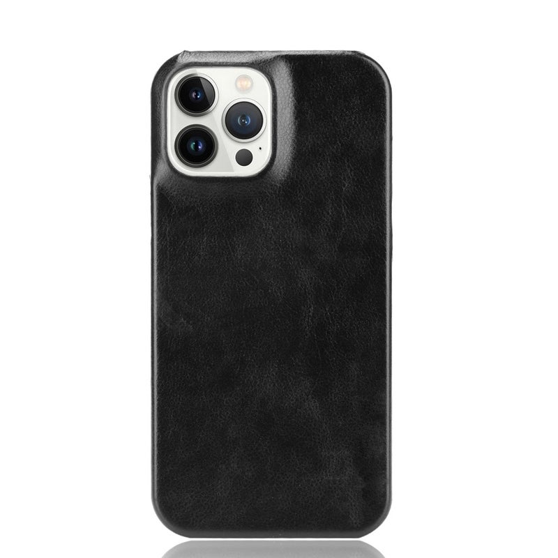 HuHa Case Cover For iPhone 13 Pro Litchi Leather PC Phone Case (Black) - Image 2