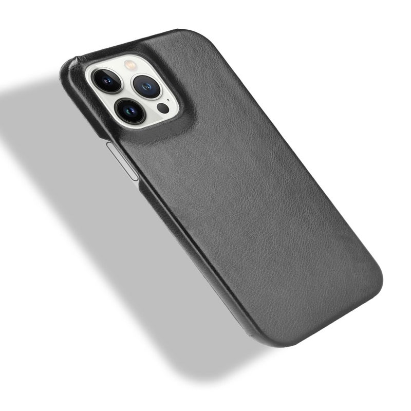HuHa Case Cover For iPhone 13 Pro Litchi Leather PC Phone Case (Black) - Image 4