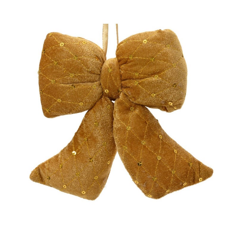 قوس كامينغك - مخمل بوليستر مع لامعات ذهبية، زينة عيد الميلاد، زينة عيد الميلاد الاحتفالية، ملحق شجرة العطلات، ديكور داخلي للمنزل، ذهبي، 21 سم