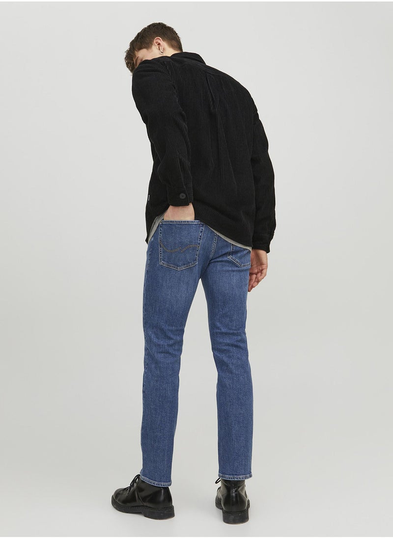JACK & JONES - Jjiclark original Light Wash Straight Fit Jeans - Image 1