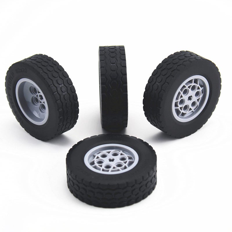 Generic TTLYHEK Technical Tires and Wheels Set Compatible with Major Brand Building Block Brick Toy Accessories Technical Parts Tyres Dia 62x20mm (4pcs)  - Image 1