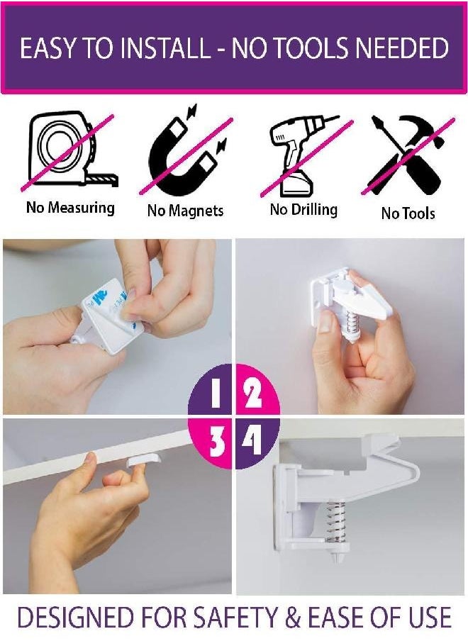 Boston Home Essentials - Cabinet Locks Child Safety Boston 15 Pack | Strong Adhesive Stickers | Socket Plugs | Easy No Tools No Drilling | Amazing for Baby Proofing Home Kitchen Offices Schools Drawers Closets | Invisible - Image 1