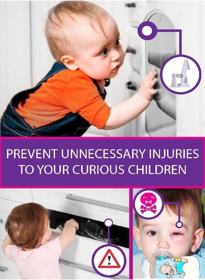 Boston Home Essentials - Cabinet Locks Child Safety Boston 15 Pack | Strong Adhesive Stickers | Socket Plugs | Easy No Tools No Drilling | Amazing for Baby Proofing Home Kitchen Offices Schools Drawers Closets | Invisible - Image 1