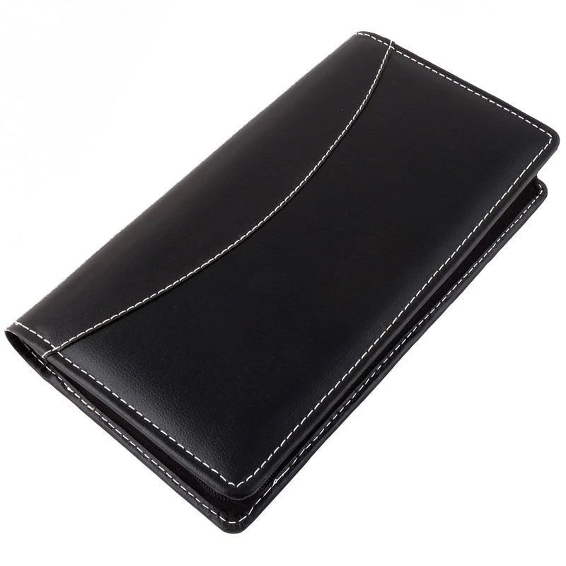 Asraw PU Faux Leather Expanding and Multiple Cheque Book Holder for Cards, Passbook & Chequebook - Chequebook Holder, Passbook Holder, Documents Holder for Office & Home Use (Black) - Image 5
