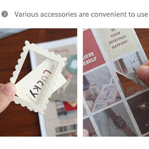 The AutoStory Vintage Scrapbooking Kit A6 Junk Journal Notebook Retro Decals Craft Paper Washi Tape DIY Art Diary Planner Decor Memory Keepsake Present for Teens Girls (by Rotat Street, Beige) - Image 4