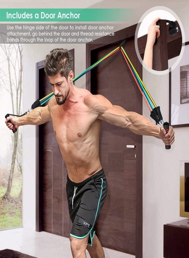 RIVUGJA Resistance Bands Set for Exercise, Stretching and Workout Toning Tube Kit with Foam Handles, Door Anchor, Ankle Strap and Carrying Bag for Men, Women - Image 3