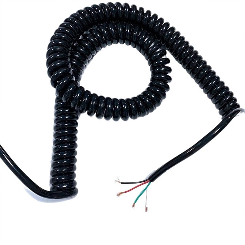 كابل حلزوني رباعي الأنوية من نوع 22AWG قابل للتمديد، بطول يتراوح بين 1 و15 مترًا (يمكن تمديده إلى 11 أمتار). - Image 2