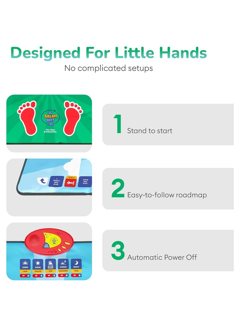Electronic Kids Educational Prayer Mat - Interactive Learning, Electronic Muslim Islamic Prayer Mat for Kids, Prayer Rug for Kids.  - Image 5