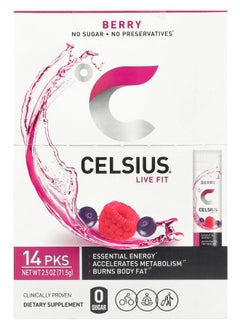 Celsius Live Fit Berry 14 On-The-Go Packets 0.18 oz (5.11 g) Each 