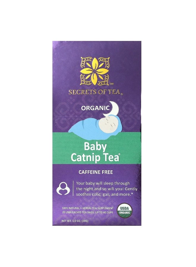 Secrets of Tea, Organic Baby Catnip Tea, Caffeine Free, 20 Unbleached Tea Bags, 1 oz (28 g) - Image 1