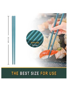 SYOSI Chopsticks, 10 Pairs Multicolor Reusable Chopsticks Dishwasher Safe, Non-Slip Chop Sticks Gift Set Japanese Style, Dishwasher Safe, 24.4cm  - Image 2