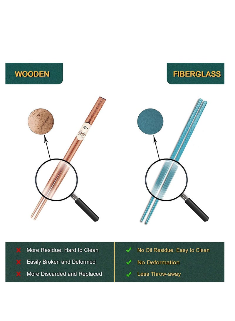 SYOSI Chopsticks, 10 Pairs Multicolor Reusable Chopsticks Dishwasher Safe, Non-Slip Chop Sticks Gift Set Japanese Style, Dishwasher Safe, 24.4cm - Image 3