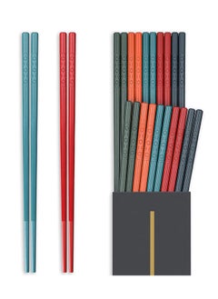 SYOSI Chopsticks, 10 Pairs Multicolor Reusable Chopsticks Dishwasher Safe, Non-Slip Chop Sticks Gift Set Japanese Style, Dishwasher Safe, 24.4cm  - Image 1