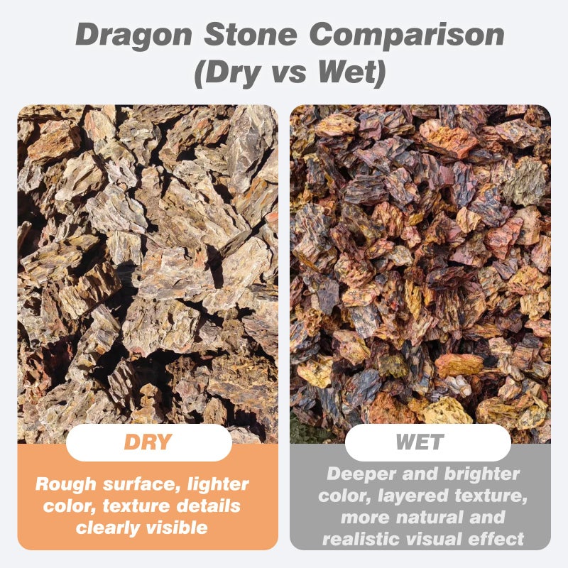 Unocho Dragon Stone Aquarium Rocks 5lb Seiryu Stone for Fish Aquariums Landscaping Model Fish Tanks Terrariums Vivariums Paludarium Amphibian Enclosures(2-4 inches) - Image 5