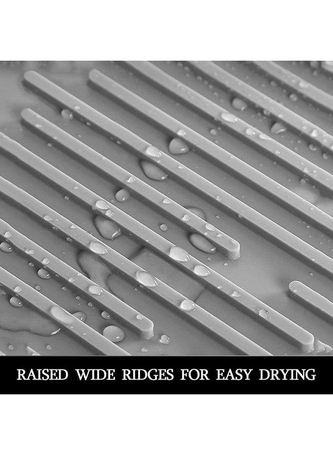 NILKANTH® Dish Drying Mat,Large Silicone Drying Mat,Silicone Kitchen Countertop Drying Mat for Pots, Pans, Glassware, Silverware, 17.3" 7.9" 0.2" (Grey) - Image 3