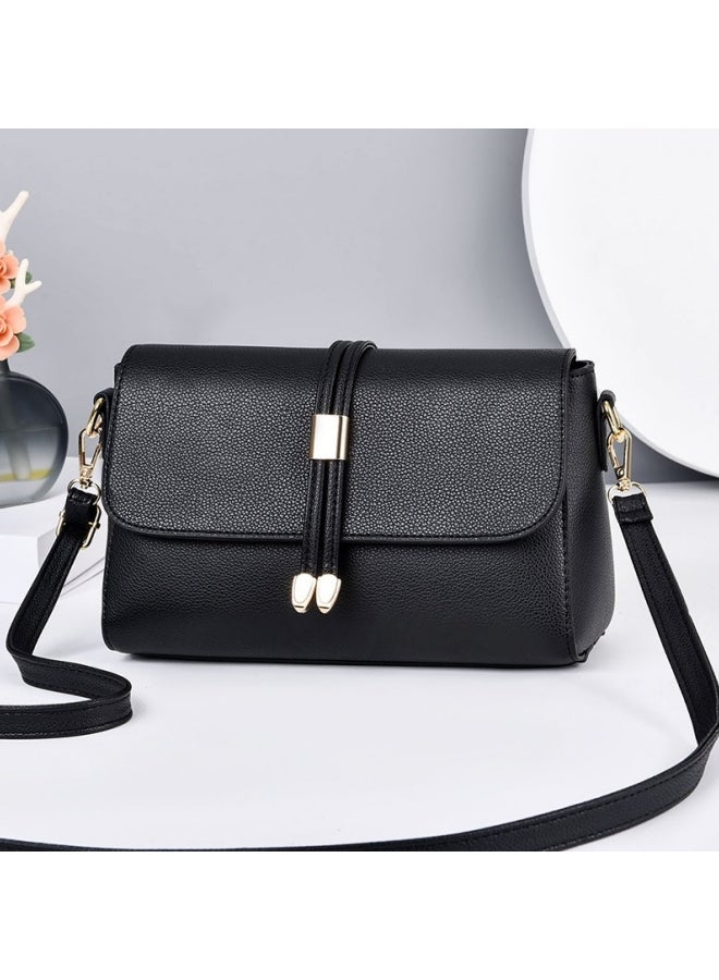 Women's Versatile PU Leather Shoulder Bag, Ladies Multi-pocket Crossbody Bag Sling Bag Side Bag, Daily Commuter/Banquet/Party/Campus Large-capacity Frequent Carrying Bag for Girls/Dtudents(Black) - Image 3