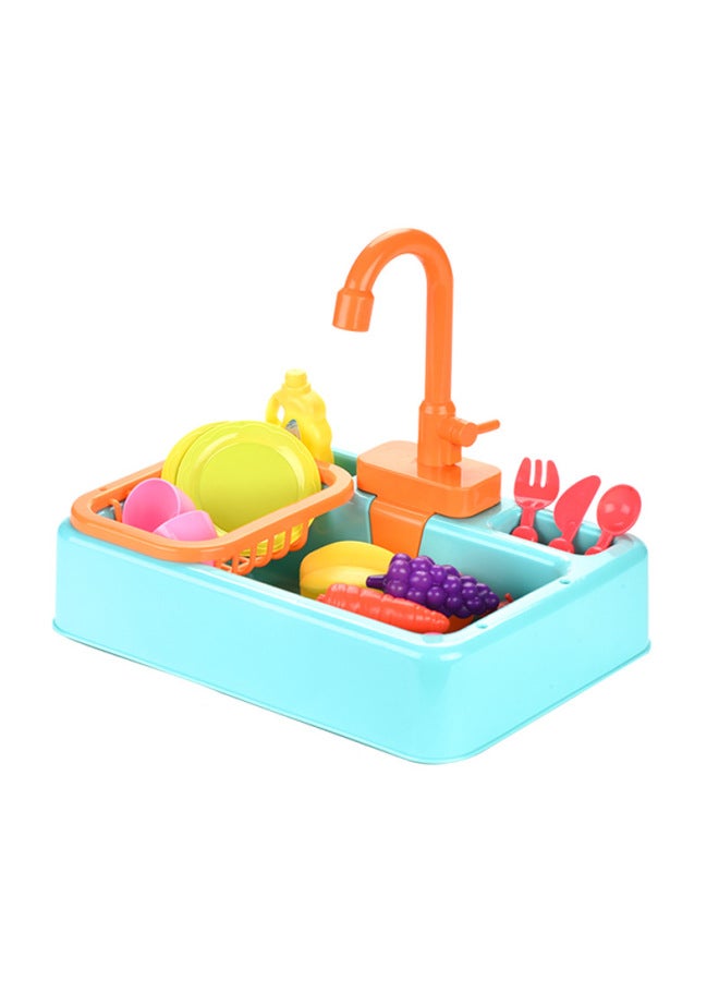 Children Play House Simulation Dishwasher Toy Early Education Infant Electric Dishwashing Table Water Washing Dish Cross-border-Color:Blue - Image 4