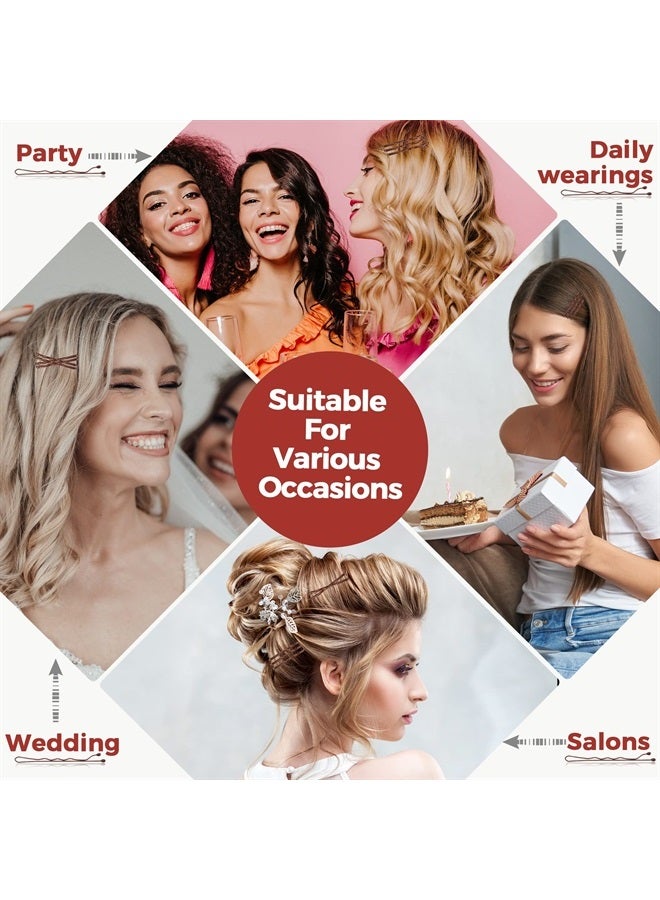 EWAGOA 300 Pcs Bobby Pins Brown, Brown Hair Pins for Women Girls and Kids, Invisible Wave Hair clips Bulk with Storage box, Pain-Free Hairpins（2 Inch Brown） - Image 2