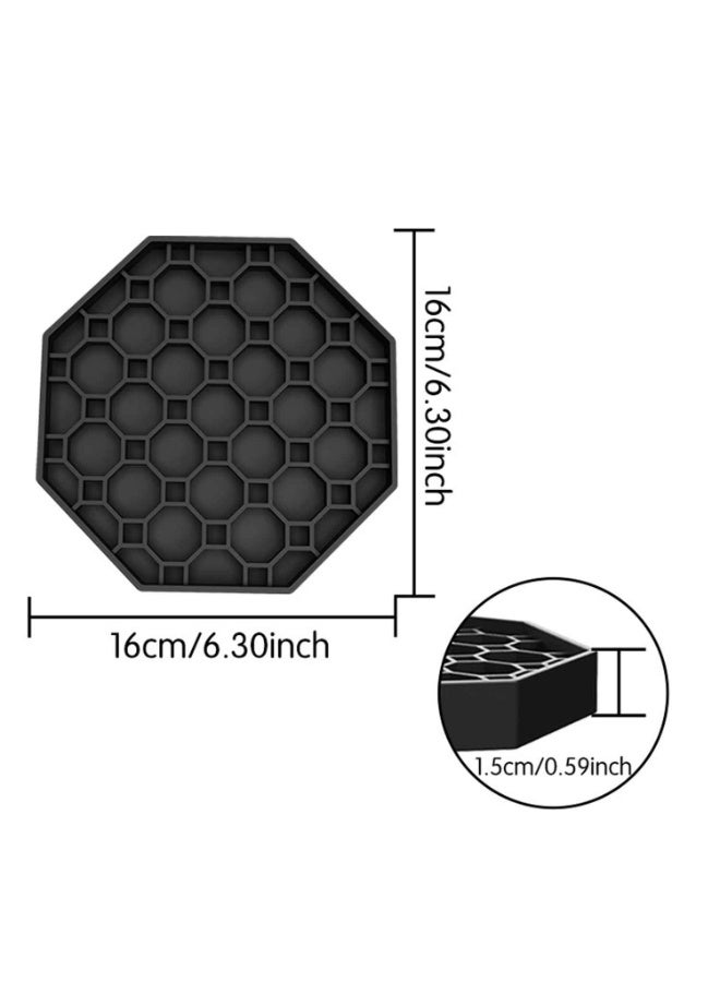 Espresso Tamping Mat,Free Honeycomb Coffee Coaster,Coffee Tamper Mat, Black Food Grade Silicone Pad, 9.8Inch X 7.8Inch Coffee Tamping Mat, Portafilter Mat For Barista Espresso Machine Accessory, Waterproof and Heat Resistant - Image 5
