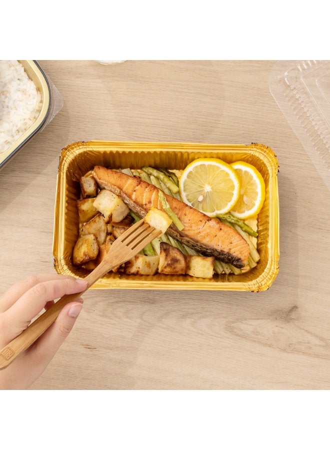 Restaurantware Foil Lux 27 Ounce Foil Pans, 200 Recyclable Aluminum Take Out Containers - Heavy Duty, Rectangle, Black And Gold Aluminum Foil To Go Containers, Freezer Safe, For Large Meals Or Sides - Image 5