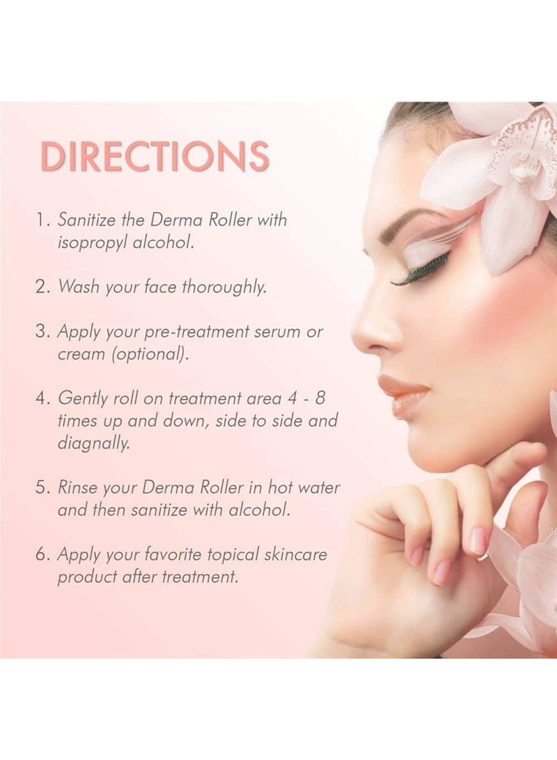 SOLARAE Microneedling Derma Roller, Skin Care 540 Micro Needles Titanium Microneedling Tool 0.75 mm, Silver Professional Microneedling Derma Roller Cosmetic Microdermabrasion Titanium Micro Needles - Image 5