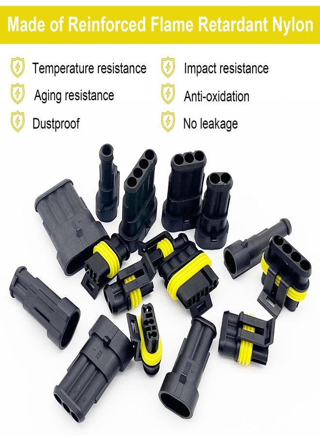 Twippo 352Pcs Waterproof Car Electrical Connector Terminals Automotive Electrical Wire Connector Plug Kit 1/2/3/4 Pin Connectors Male and Female - Image 3